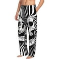 thumbnail image 2 of Goofa Psychedelic Skull Illusion Art Pattern Printed Soft Pajama Pants for Men, Wide Leg Comfy Casual Lounge Yoga Pants-, 2 of 9