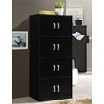 thumbnail image 6 of Home Square 4 Shelf 8 Door Wooden Bookcase Cabinet Set in Black (Set of 2), 6 of 6