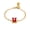 Square Red, variant on Gemstone Chain Rings for Women Link Open Adjustable Stainless Steel Teardrop Circle Square Heart Cubic Zirconia Unique Personalized Gold Plated Simple Cute CZ Dainty Jewelry Square Red