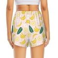 thumbnail image 3 of Picia Banana With Leaves Pattern Women's 2 in 1 Athletic Running Shorts High Waisted Workout Casual Gym Sweat Shorts with Comfy Liner Zipper Pockets-Large, 3 of 9
