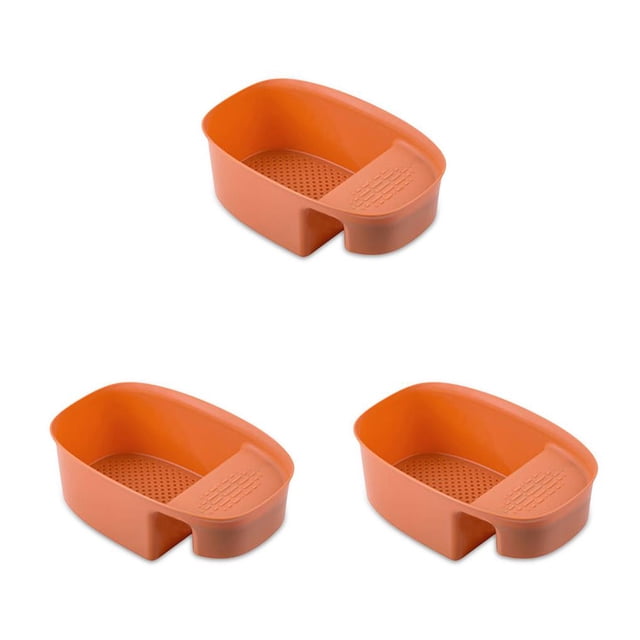 Justharion Kitchen Sinks Draining Hanging Waste Basket Baskets Storage Rack Large Capacity Household for Cleaning Tools Toiletries Orange 3Set