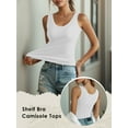 thumbnail image 2 of Anygrew Womens Built in Bra Tank Tops Summer Casual Cami Tanks Wide Strap Camisole, 2 of 5