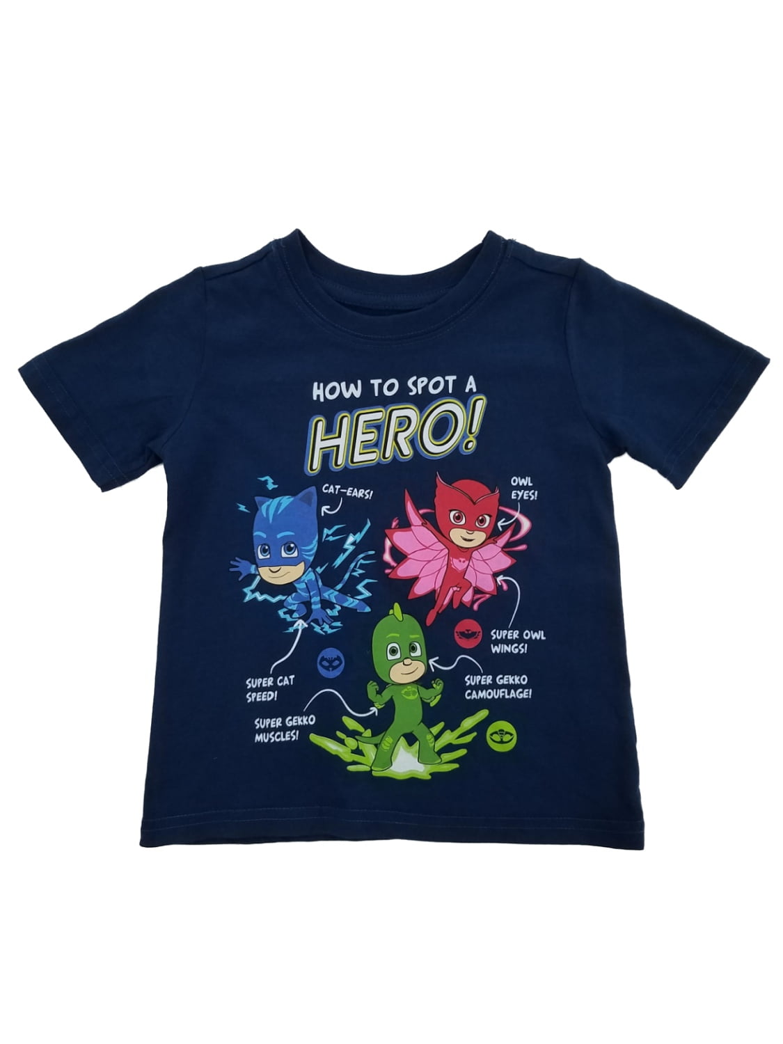 PJ Masks PJ Masks Toddler Boys Navy How To Spot A Hero Graphic Tee T