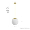 thumbnail image 6 of Hunter - Hepburn 1-light Modern Brass, Medium Size Pendant Light, Dimmable, Mid Century Modern Style, Globe Shaped, for Bedrooms, Dining, Living Rooms - 19847, 6 of 7