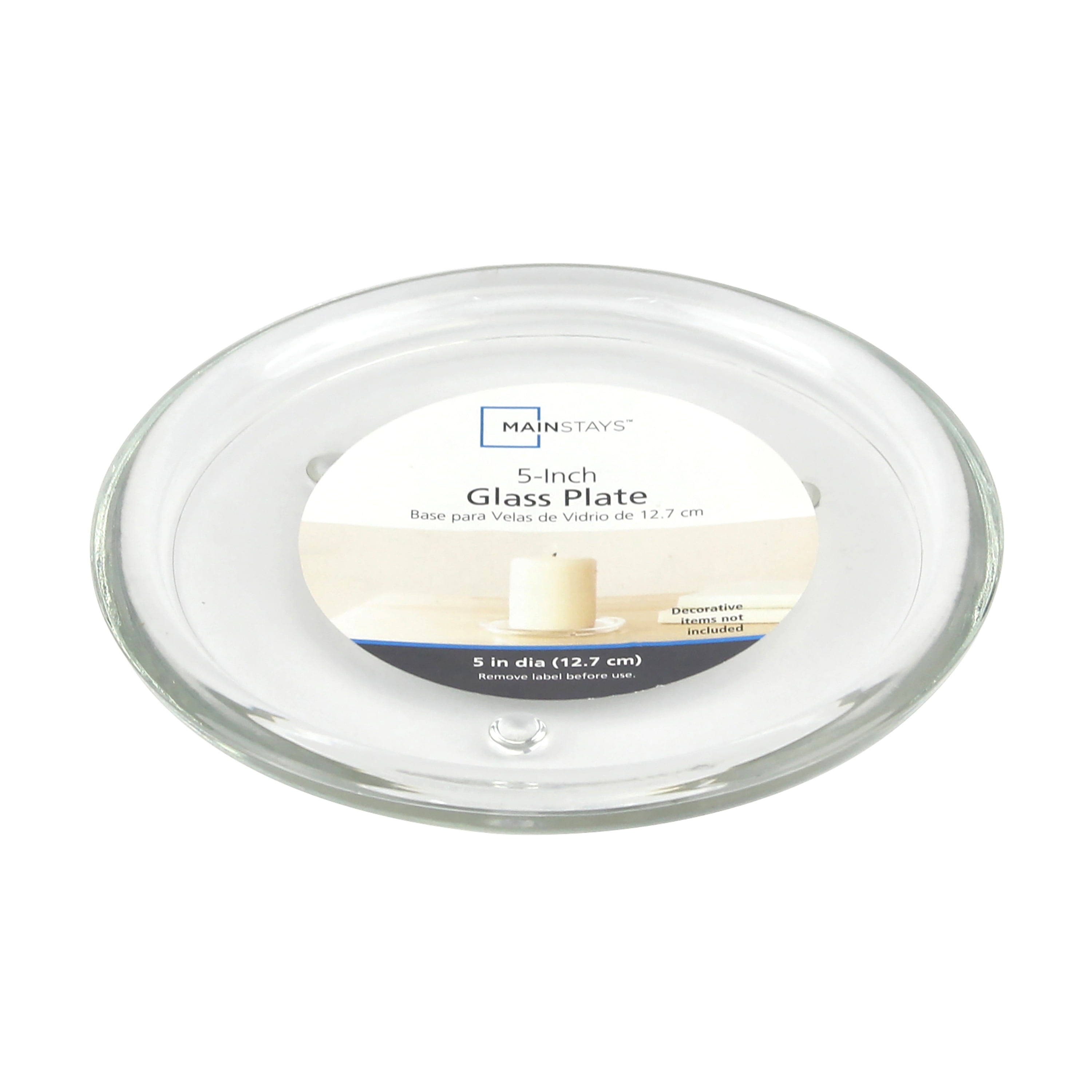 Mainstays 5 Inch Decorative Candle Holder Plate, Clear