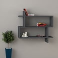 thumbnail image 2 of Ada Home Decor Furniture 27.5" 3 Tier Anthracite Westcott Modern Wall Shelf, 2 of 3