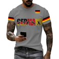 thumbnail image 4 of Women's Germany Football Graphic T-Shirt, Men's Soccer Graphic T-Shirt, Casual Short Sleeve Sports Top for Workout for Soccer Tournament 2026 Light Gray Size: 2XL, 4 of 4