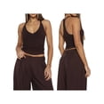 thumbnail image 1 of Women'S Spaghetti Strap V-Neck Ribbed Tank Tops for Women Slim Fitted Camisole Basic Shirts Chocolate M, 1 of 7