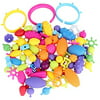 Plastic Beads Toy 85 PCS NO NEED STRING Girls Jewelry DIY Necklace Bracelet Assembly Creative Educational Crafts Pop Style