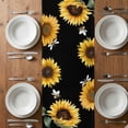 thumbnail image 4 of Table Runner 70 Inches Long for Kitchen Dining, Vintage Sunflowers Dresser Scarf Farmhouse, Dining Table Decorations for Wedding/Parties, Elegant Pastoral Botanical Watercolor 13 x 70 In, 4 of 8