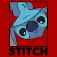 thumbnail image 2 of Junior's Lilo & Stitch Peekaboo Stitch Portrait Graphic Tee Red Large, 2 of 3