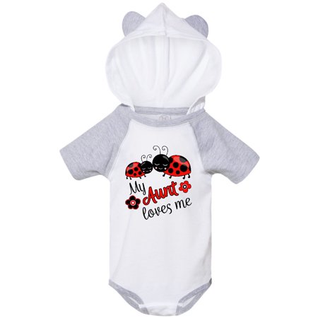 

Inktastic My Aunt Loves Me with Cute Ladybugs Gift Baby Boy or Baby Girl Bodysuit