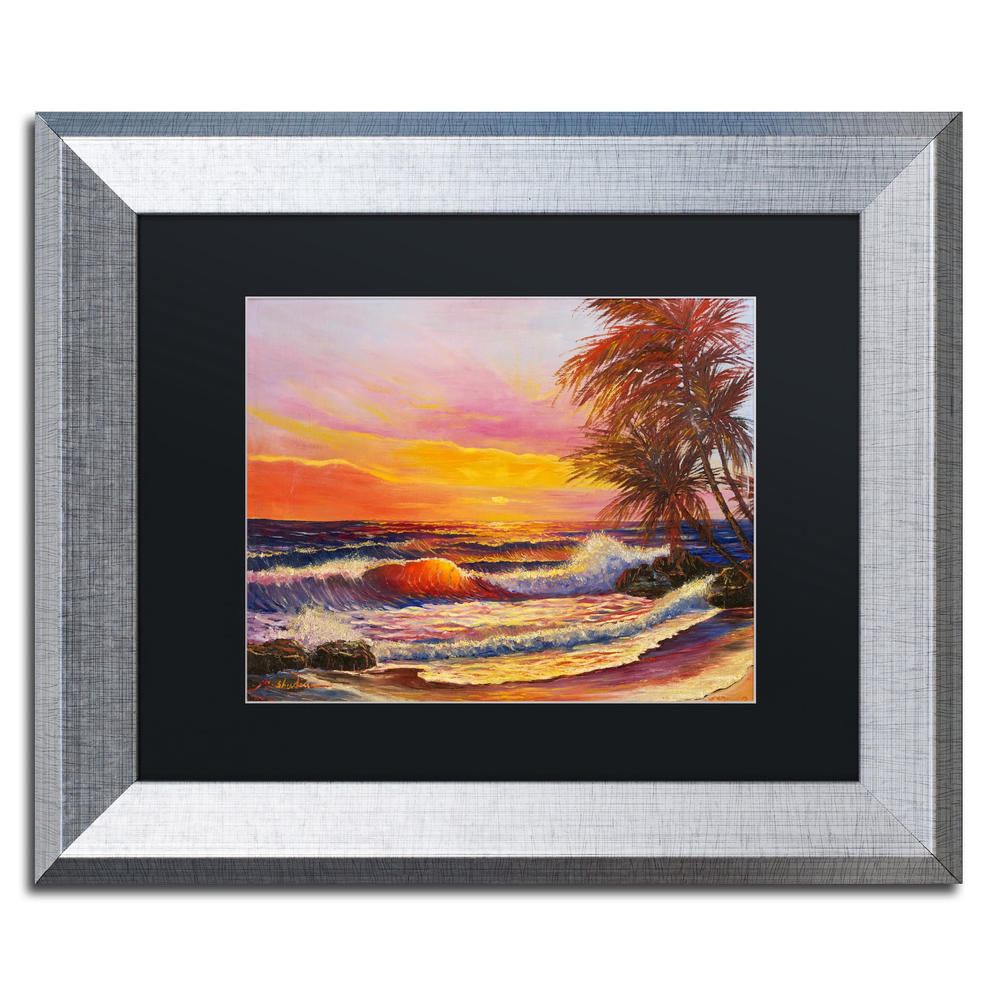 Trademark Fine Art 'Hawaiian Glow' Canvas Art by Manor Shadian, Black Matte, Silver Frame