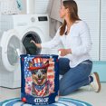 thumbnail image 4 of Patriotic Australian Cattle Dog Celebrates 4th of July Foldable Laundry Basket Heeler Lover Gifts Organizer Storage with Handles - 02009, 4 of 5