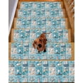 thumbnail image 2 of Nautical Beach Stair Treads for Wooden Steps Indoor Runner Rug Carpet, Blue Coastal Starfish Lighthouse Starfish 15 Pieces Peel and Stick Staircase Step Treads Covers Washable Throw Door Mats, 30"x8", 2 of 6