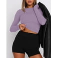 thumbnail image 2 of Crop Workout Tops for Women Pack Summer Short Sleeve Gym Athletic Compression Shirts Cute Tight Basic Tops Tee, 2 of 6