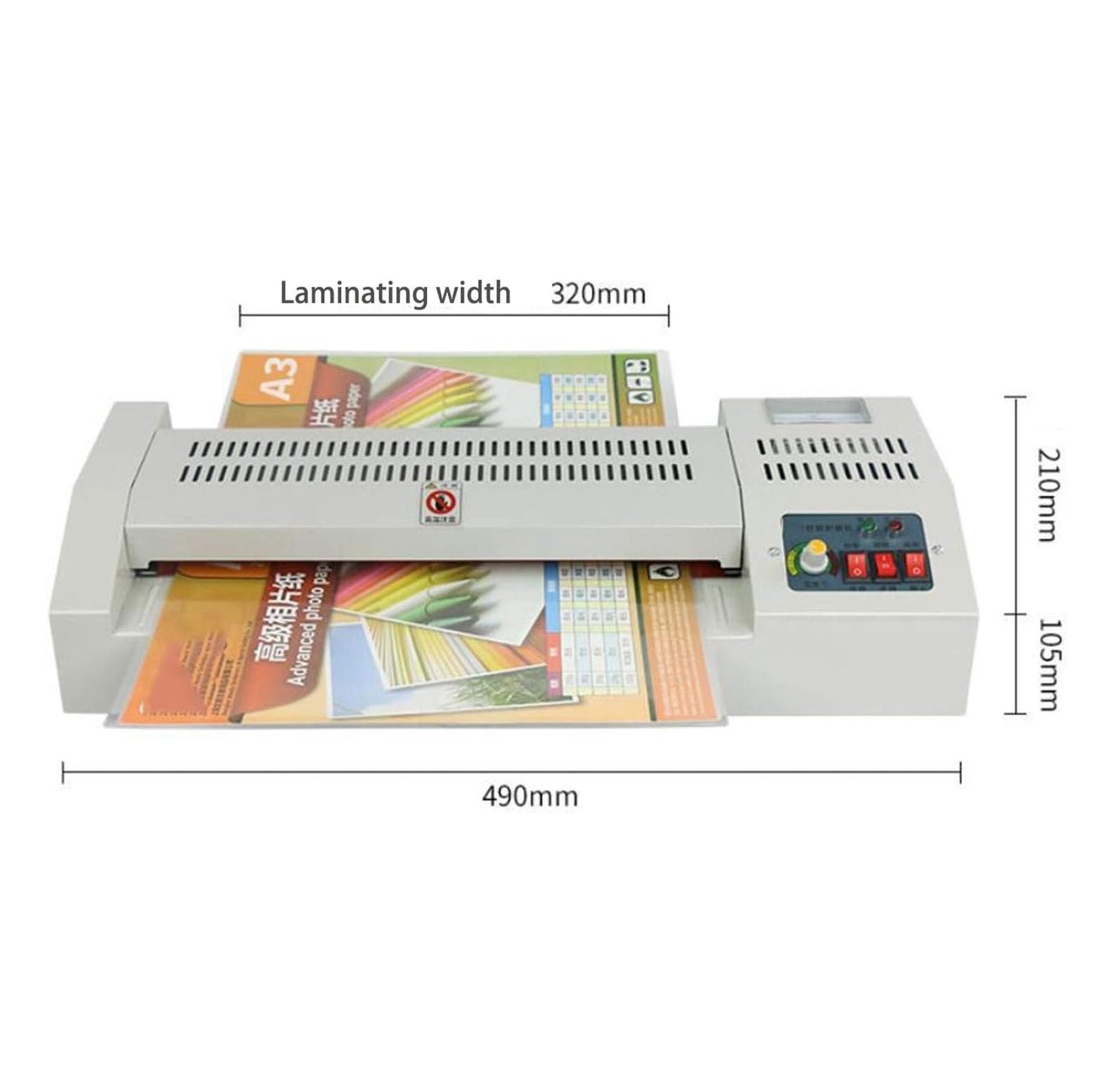 Thermal Laminator Machine, 13" Laminator Machine for A3/A4, 4 System for Professional Finish Prevents Misfed Items, Hot Cold Film Laminating Document Paper Photo (C-50)