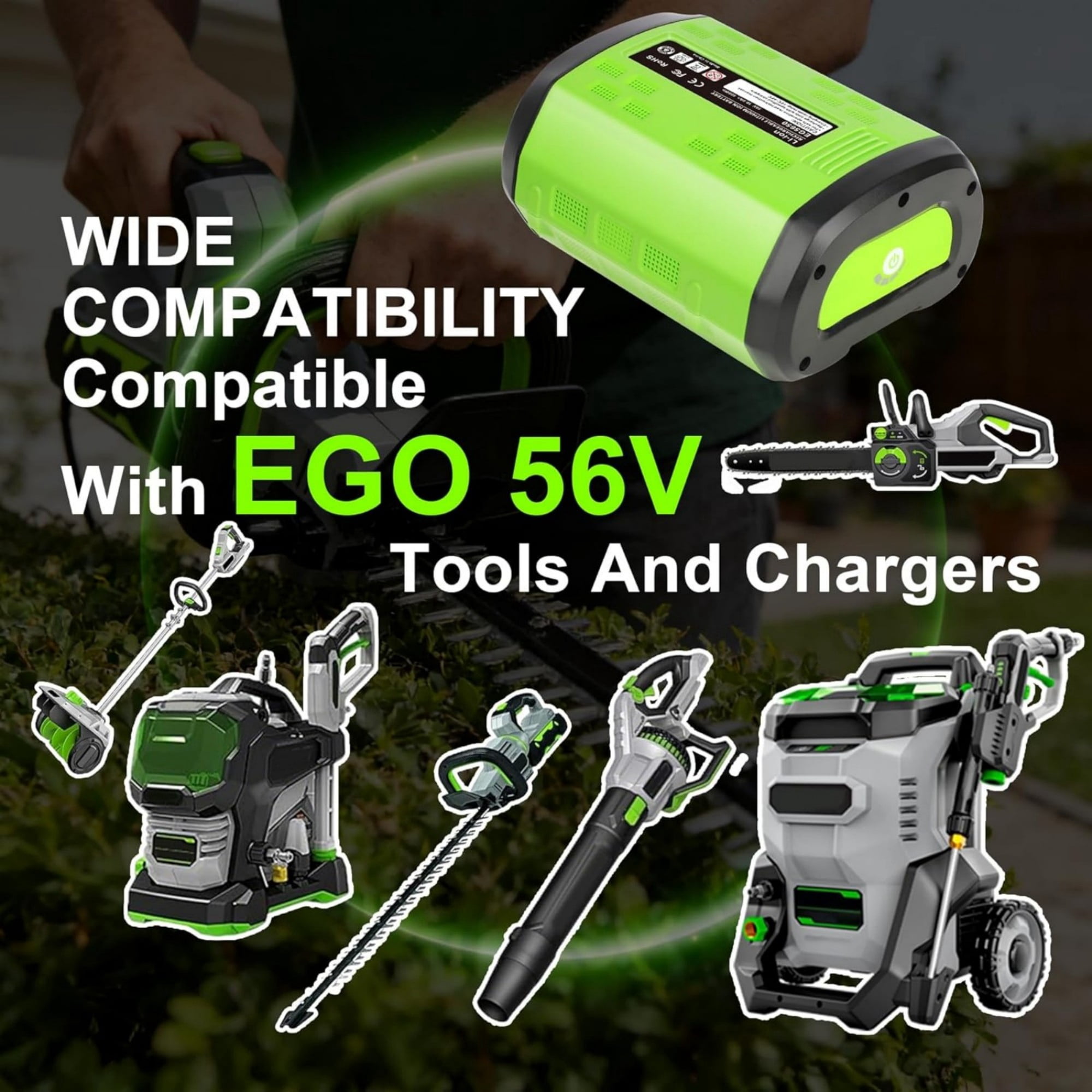 56V 10.0Ah Replacement for EGO POWER+ 56 Volt Lithium Battery BA2800 BA2240
