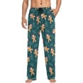 thumbnail image 4 of HPINK-T Gingerbread man Mens Sleep Pajama Pants Set Bottoms Ginger Man Christmas Fleece Lounge Sleepwear PJs, 4 of 13