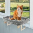 thumbnail image 6 of Cat Bed for Window Sill Cat Window Perch with Bolster and Removable Washable Cover Window Hammock with Sturdy Wood Frame for Large Cats Pet Beds for Indoor Cats by Gray, 6 of 7