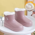 thumbnail image 4 of Viluyesy Womens Ankle Snow Boots Round Toe Thick Platform Sole Plush Lined Side Zipper Casual Winter Outdoor Boots Pink Size 7, 4 of 7