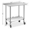 thumbnail image 2 of Costway 36'' x 24''  Stainless Steel Commercial Kitchen Work Table w/ 4 Casters, 2 of 10