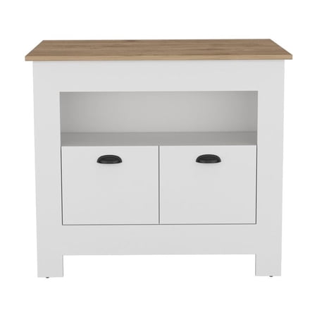 Kitchen Island Furniture Kitchen Island Geneva White / Macadamia Dining Kitchen Carts Kitchen Islands With Storage