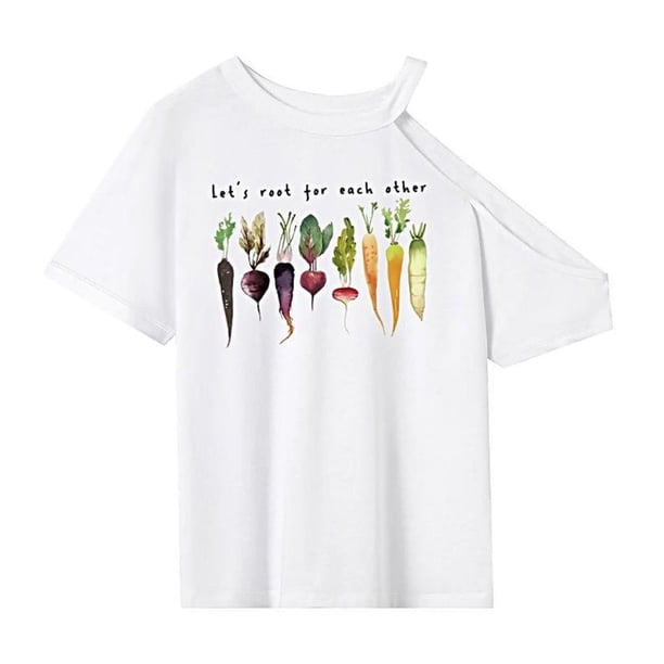 Camiseta de mujer Tops de verano Ropa de moda Camiseta de cuello redondo para senderismo Compras M
