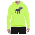 thumbnail image 2 of Wild Bobby, Colorful Dachshund Is My Spirit Animal Lover Unisex Graphic Hoodie Sweatshirt, Safety Green, Medium, 2 of 3