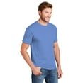 thumbnail image 3 of Hanes Men’s Beefy-T Heavyweight Cotton Crew Neck T-Shirt, Short Sleeve, Carolina Blue, 1-Pack, S-3XL, 3 of 5