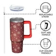 thumbnail image 3 of 30oz Snowman Tumbler with Lid and Straw Leak Proof Stainless Steel Cup Holiday Coffee Water Bottle Gifts, 3 of 5