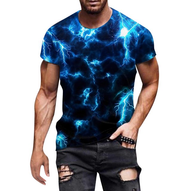 Ketyyh-chn99 T-Shirt pour Homme, Couleur Unie, Manches Courtes, Chandail à Enfiler, Col Rond, Coupe Décontractée, T-Shirt Bleu, m