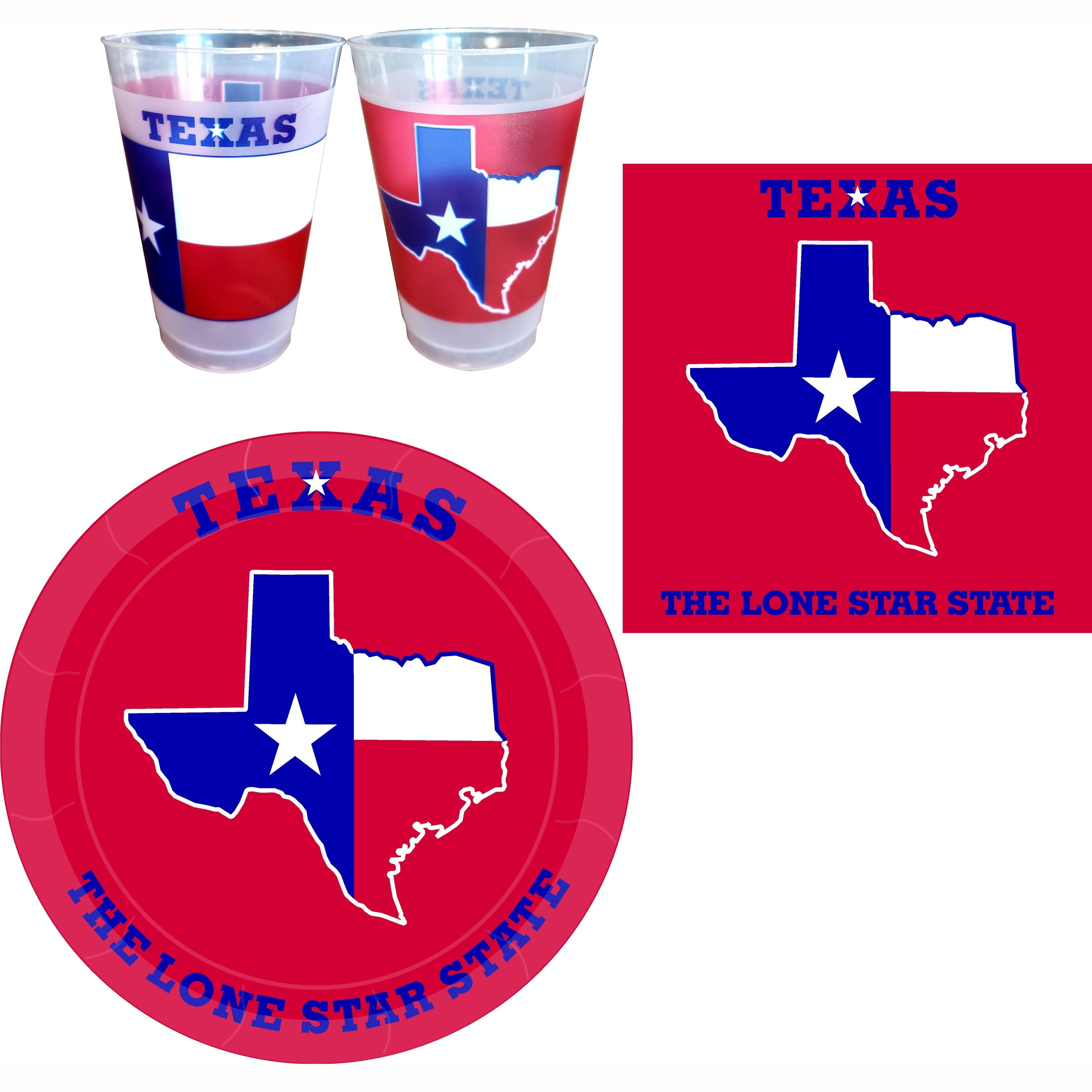 Lone Star Texas State Flag Party Supplies for 24 Guests 81 Pieces