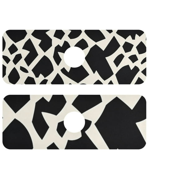Black and White Leopard Prints Kitchen Sink Splash Guard, Silicone Sink Faucet Mat Dry Out the Kitchen Bathroom