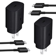 Super fast charger compatible with Samsung Galaxy S21/S21+/S21 Ultra/S20/S20+/S20 Ultra/Note 20/Note 20 Ultra/Note 10/Note10+/S10 5G with 3Ft Type C Fast Charging Cable 2-PACK