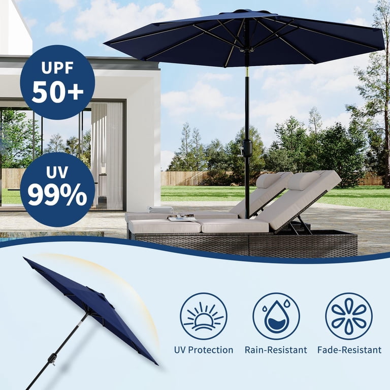 blissun patio umbrella AreShark 9ft 3-Tier Umbrellas, Outdoor with 8 Sturdy Ribs UV Protection Windproof, Market Table Umbrella w/Push Button Tilt & Crank for Pool, Porch, Deck, Garden(Yellow) : Patio, Lawn Overall Dimensions Solar LED Cantilever Patio Umbrella