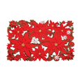 thumbnail image 3 of Naittoop Christmas Poinsettia Placemats, 11*17 Inch Embroidered Table Mats,Red Green Rectangle Cut-out Flower Fabric Mats for Xmas Dinner Table Doilies Festive Party Home Decoration, 3 of 8