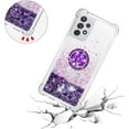 thumbnail image 3 of for Samsung Galaxy A33 5G Glitter Case with Ring Holder, Bling Sparkle Floating Liquid Soft TPU Cushion Fashion Girly Women Girls Clear Case Cover for Samsung Galaxy A33 5G  Purple, 3 of 14