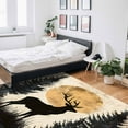thumbnail image 5 of Area Rugs Indoor Non-Slip Rectangle Rug 5x8 Ft Elk Deer Forest Rug Rubber Backing Floor Mats Non Shedding Home Decor Carpet for Entryway Living Room, 5 of 8