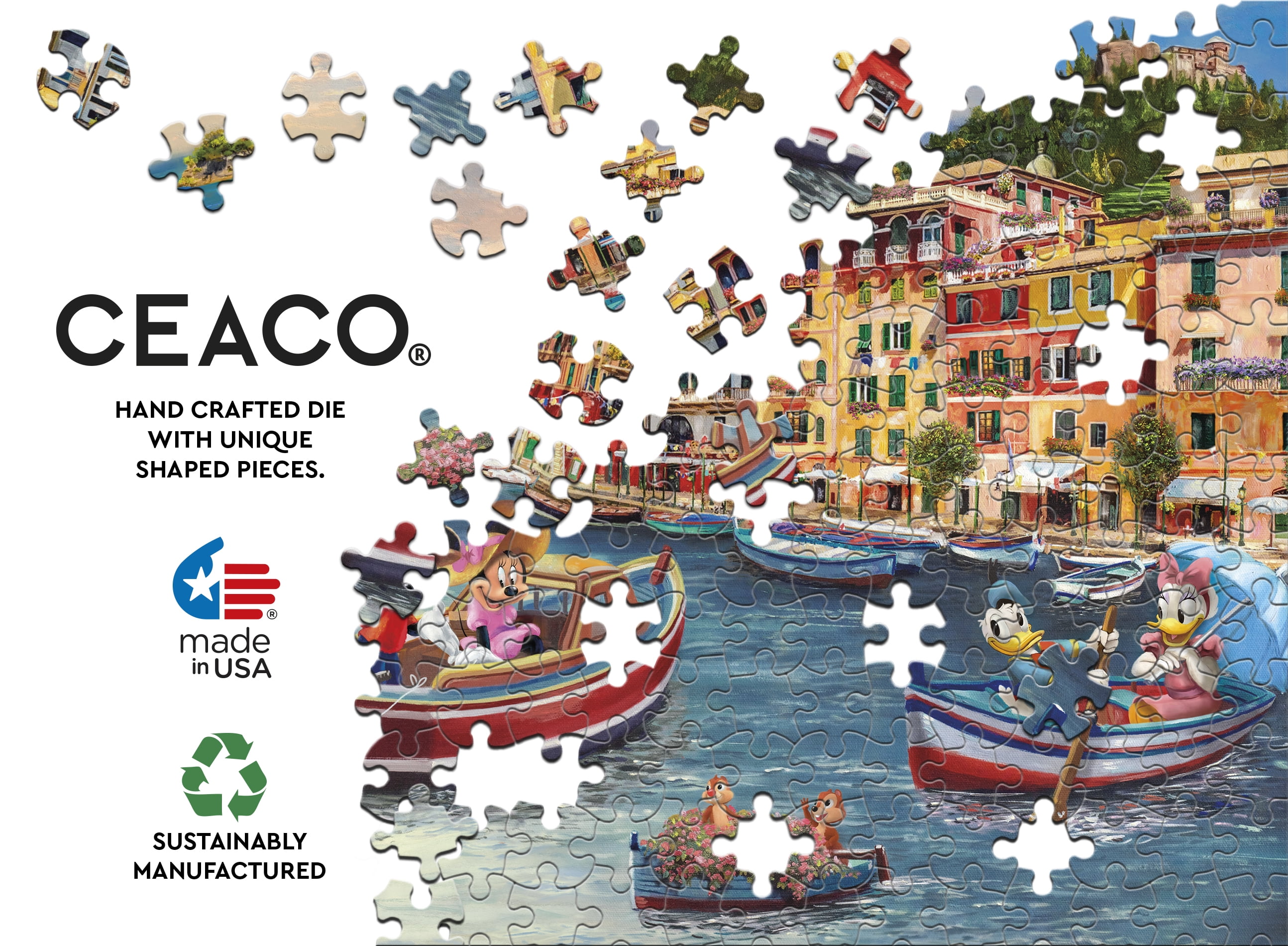 Ceaco Mickey and Minnie in Italy 1000 Piece Interlocking Jigsaw Puzzle