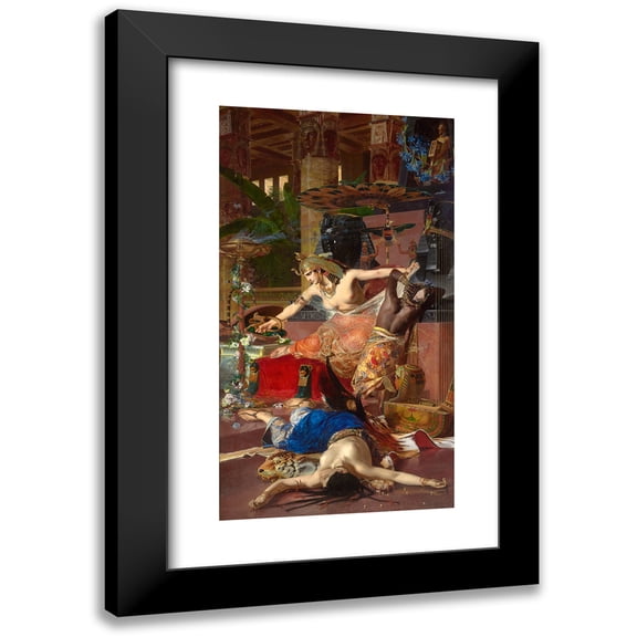 Julius Kronberg 10x14 Black Modern Framed Museum Art Print Titled - Cleopatra (1883)