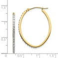 thumbnail image 2 of 14k Yellow Gold Polished Diamond Oval Hinged Hoop Earrings Measures 31x2mm Wide - Hoop Earring for Women, 2 of 2