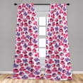 thumbnail image 4 of Ambesonne Floral Curtains, Colorful Botanical Flowers, Pair of 28"x63", Dark Pink and Ceil Blue, 4 of 5