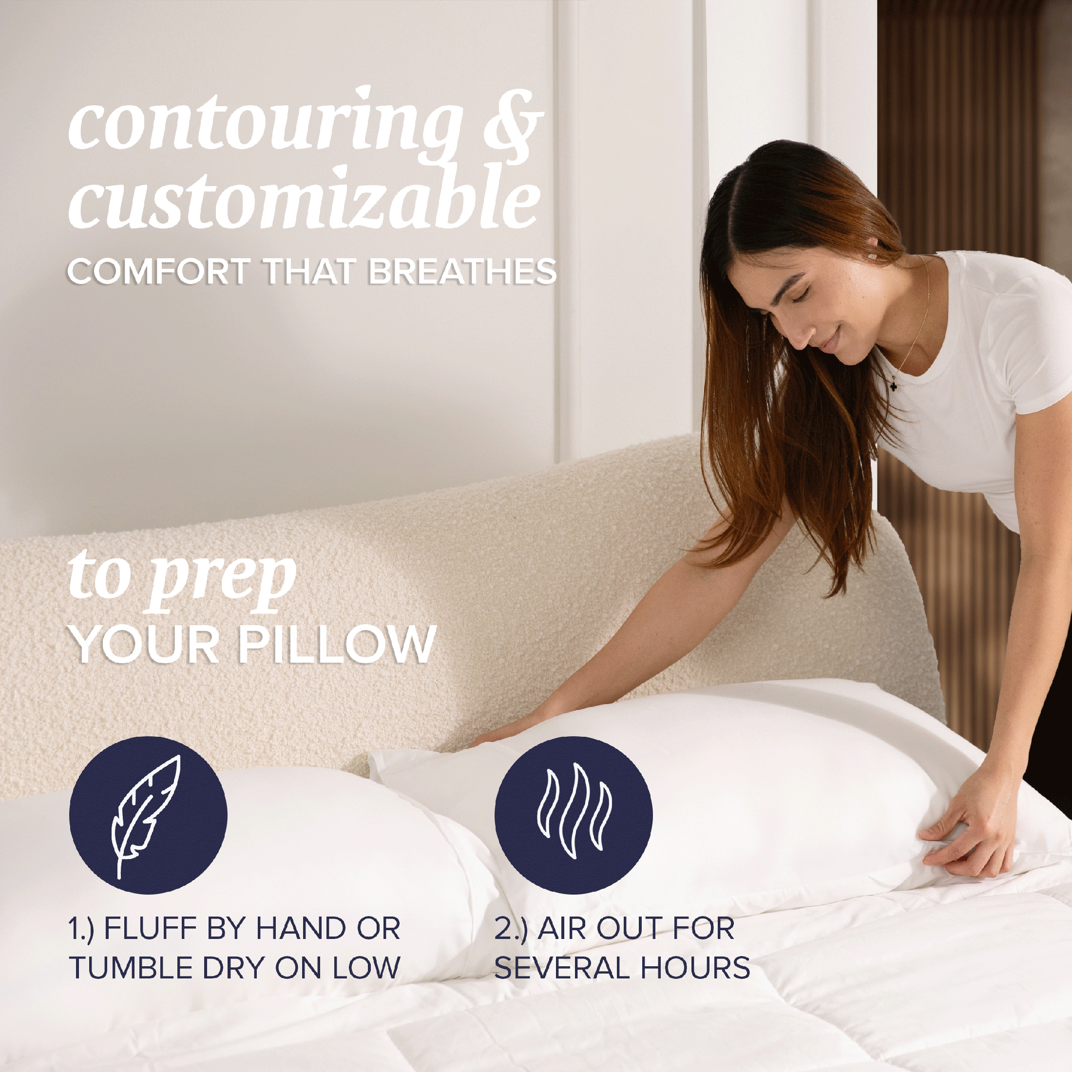 Beckham Hotel Collection Customizable Memory Foam Queen Pillow 1Pack, Adult
