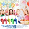 thumbnail image 5 of 24 Pcs Plastic Whistles with Lanyard Soccer Pattern Training Sports Whistle Kids Whistle for Referee School Camping Soccer Party Favors, 5 Colors, 5 of 5
