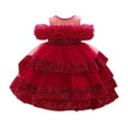 thumbnail image 3 of Toddler Girls Dresses Red Sleeveless Princess Birthday Dresses for Girls Cute Clothes for Girls 18-24 Months, 3 of 8