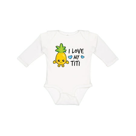 

Inktastic I Love My Titi with Pineapple Gift Baby Boy Long Sleeve Bodysuit