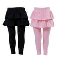 thumbnail image 1 of GYRATEDREAM 2 Pack Girls Leggings with Skirt Warm Kids Leggings Tutu Pants 4-10T, 1 of 14