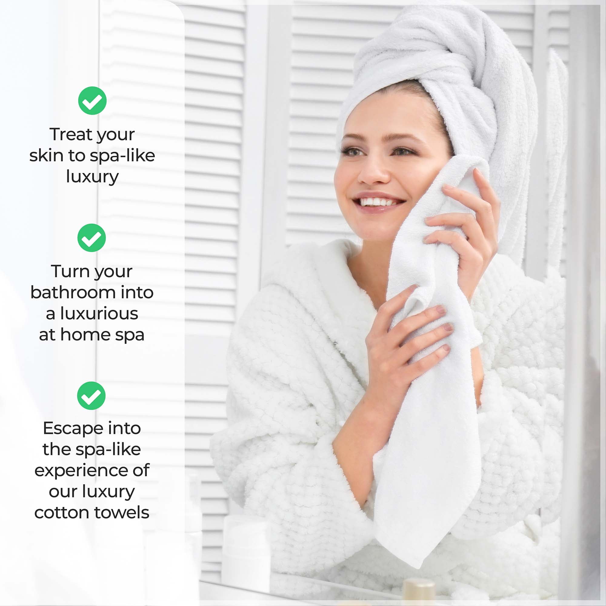 Superior Niles Giza Cotton 3 Piece Bath Towel Set, Egypt Produced Soft Towels, Ivory