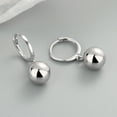 thumbnail image 3 of Jiaroswwei 1 Pair Women Hoop Earrings Solid Color Short Lightweight Ball Pendant Dangle Earrings Birthday Gift, 3 of 8